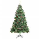 Kunstkerstboom Met Scharnieren Dennenappels En Bessen Wit
