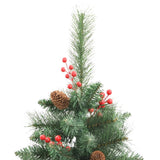 Kunstkerstboom Met Scharnieren Dennenappels En Bessen Wit