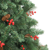 Kunstkerstboom Met Scharnieren Dennenappels En Bessen Wit