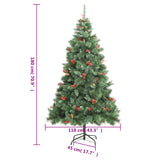 Kunstkerstboom Met Scharnieren Dennenappels En Bessen Wit
