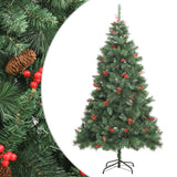 Kunstkerstboom Met Scharnieren Dennenappels En Bessen Wit
