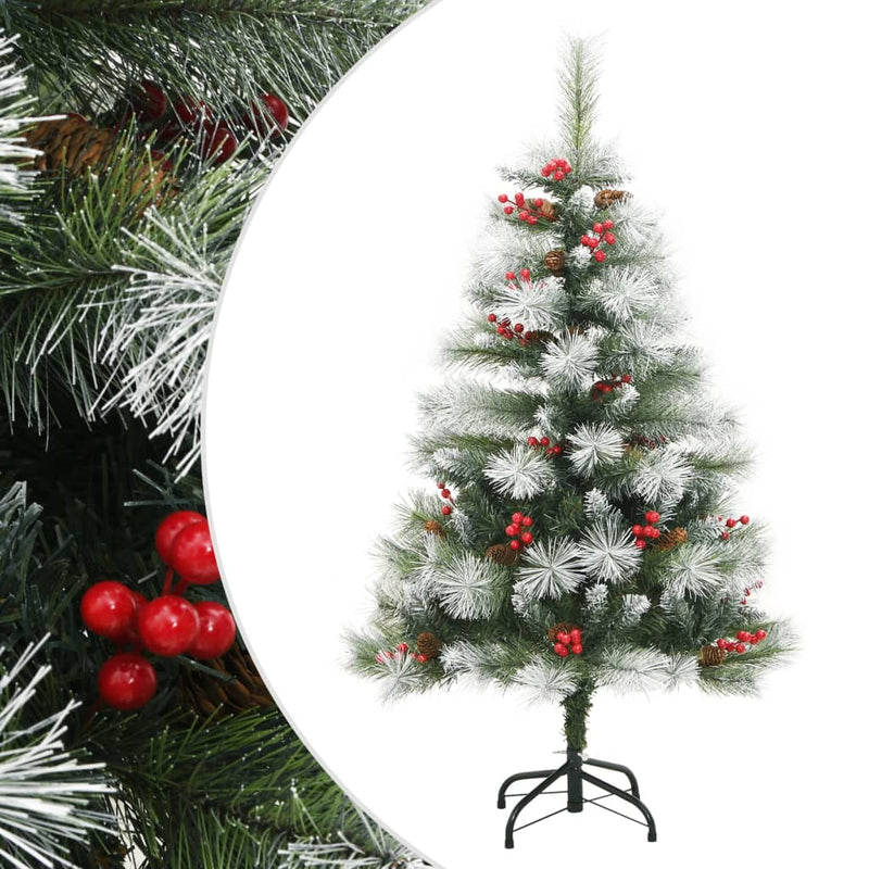 Kunstkerstboom Met Scharnieren Dennenappels En Bessen Groen