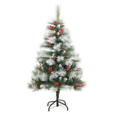 Kunstkerstboom Met Scharnieren Dennenappels En Bessen Groen