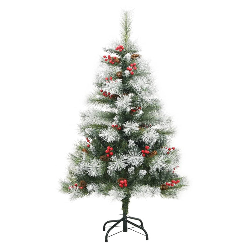 Kunstkerstboom Met Scharnieren Dennenappels En Bessen Groen