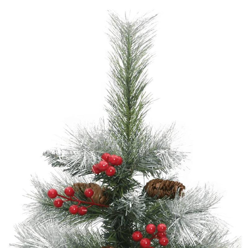 Kunstkerstboom Met Scharnieren Dennenappels En Bessen Groen