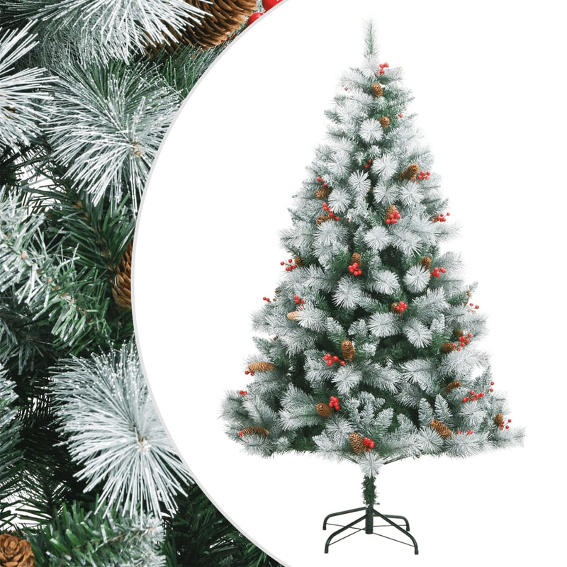 Kunstkerstboom Met Scharnieren Dennenappels En Bessen Groen