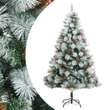 Kunstkerstboom Met Scharnieren Dennenappels En Bessen Groen