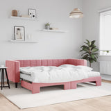 Slaapbank Onderschuifbed Matrassen 90X190Cm Fluweel