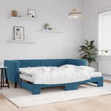 Slaapbank Onderschuifbed Matrassen 90X190Cm Fluweel