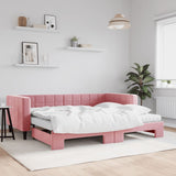 Slaapbank Onderschuifbed Matrassen 90X190Cm Fluweel