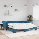 Slaapbank Onderschuifbed Matrassen 90X190Cm Fluweel
