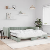 Slaapbank Onderschuifbed Matrassen 90X190Cm Fluweel