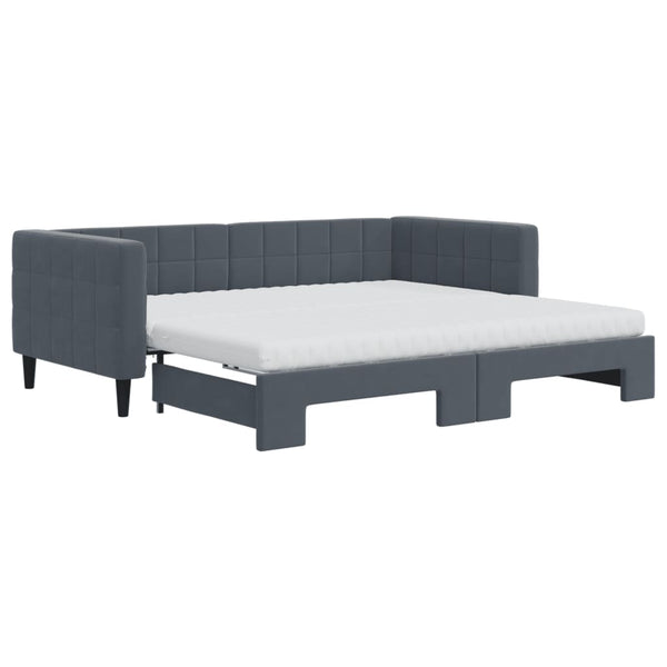 Slaapbank Onderschuifbed Matrassen 90X190Cm Fluweel