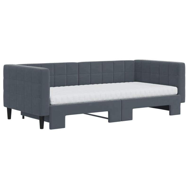 Slaapbank Onderschuifbed Matrassen 90X190Cm Fluweel