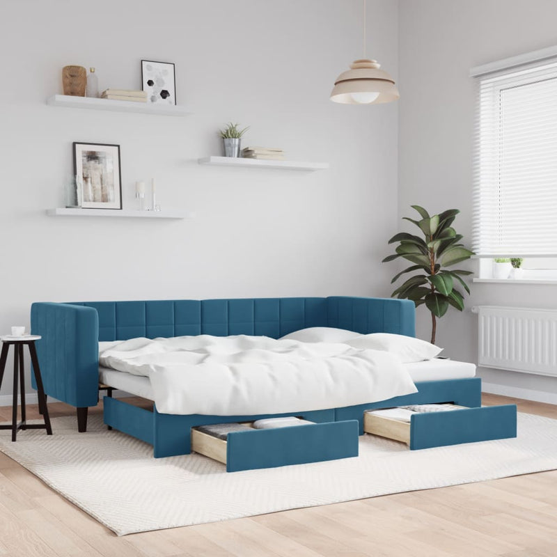 Slaapbank Onderschuifbed En Lades Fluweel
