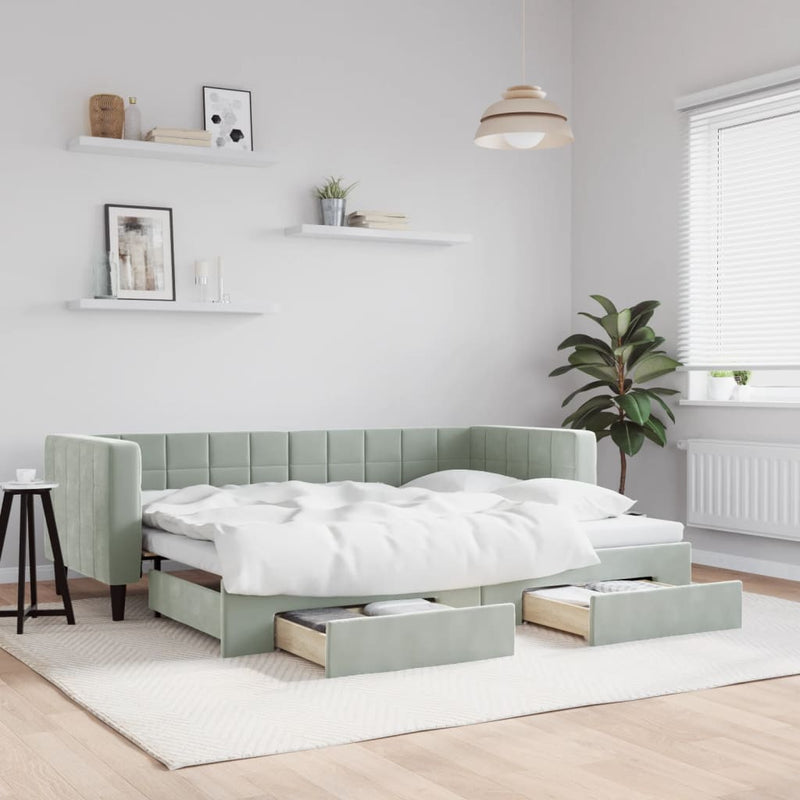 Slaapbank Onderschuifbed En Lades Fluweel