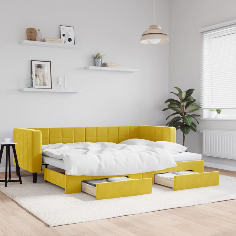 Slaapbank Onderschuifbed En Lades Fluweel