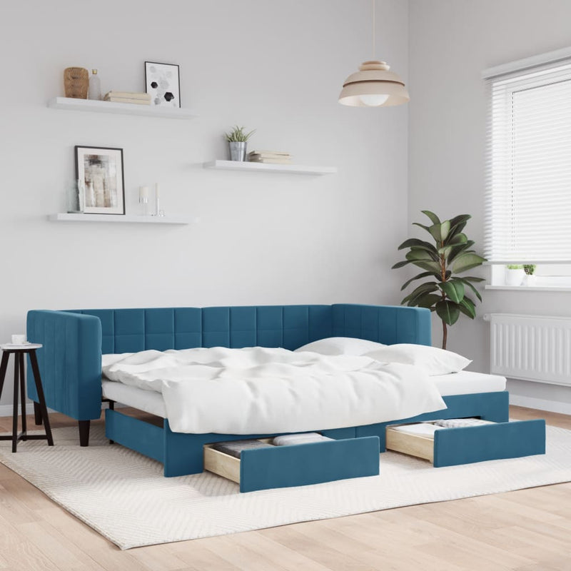Slaapbank Onderschuifbed En Lades Fluweel