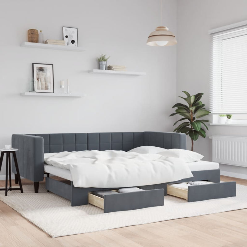 Slaapbank Onderschuifbed En Lades Fluweel