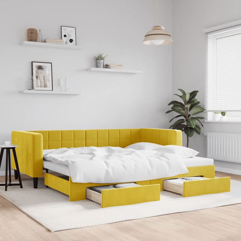 Slaapbank Onderschuifbed En Lades Fluweel
