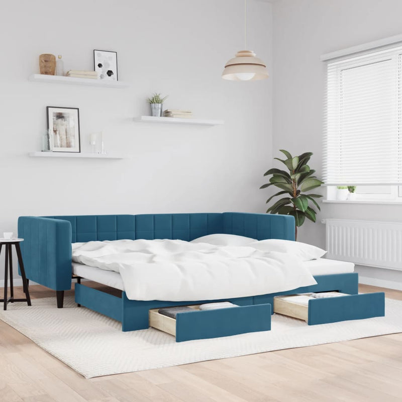 Slaapbank Onderschuifbed En Lades Fluweel