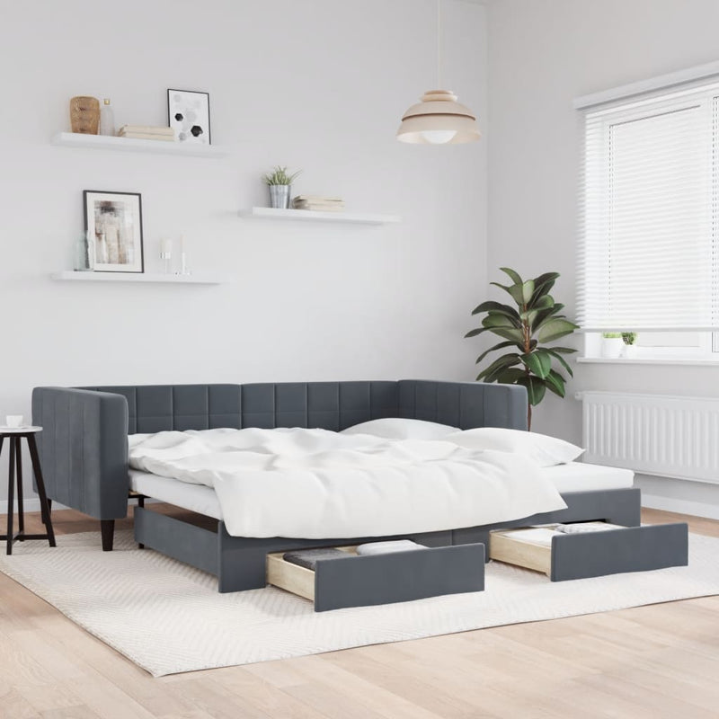 Slaapbank Onderschuifbed En Lades Fluweel