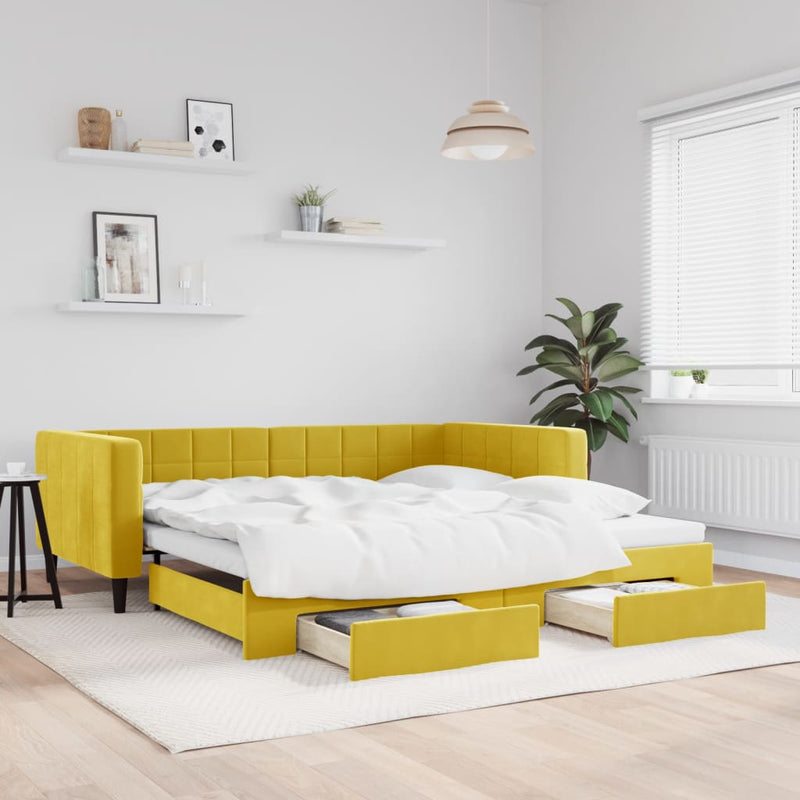 Slaapbank Onderschuifbed En Lades Fluweel