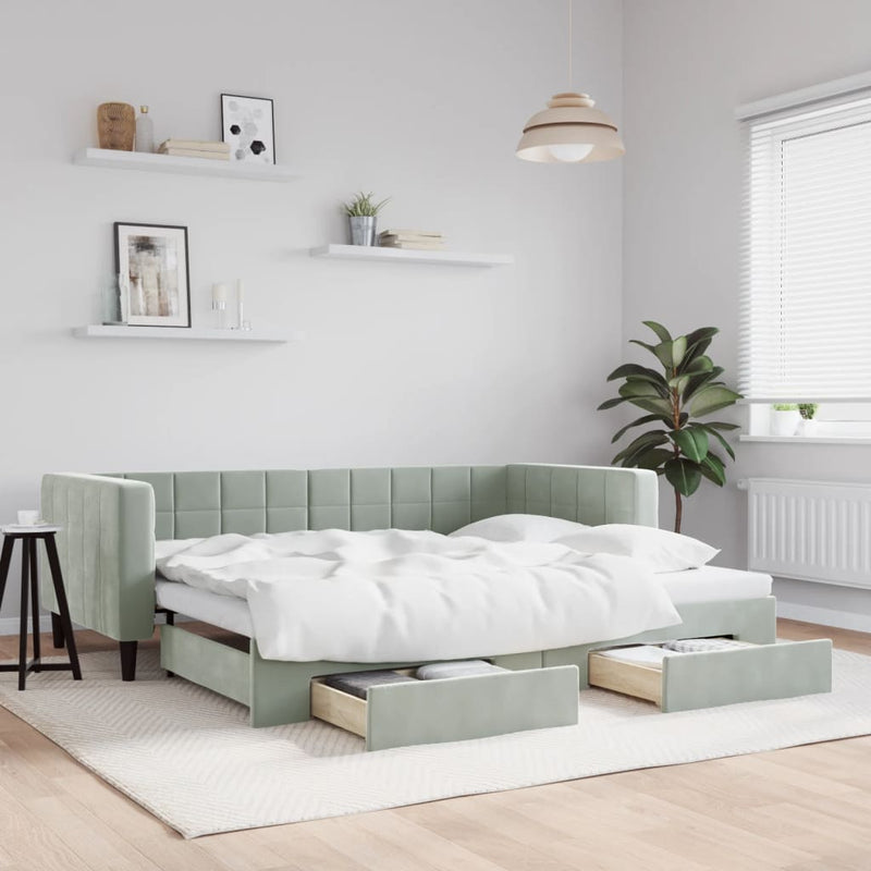 Slaapbank Onderschuifbed En Lades Fluweel