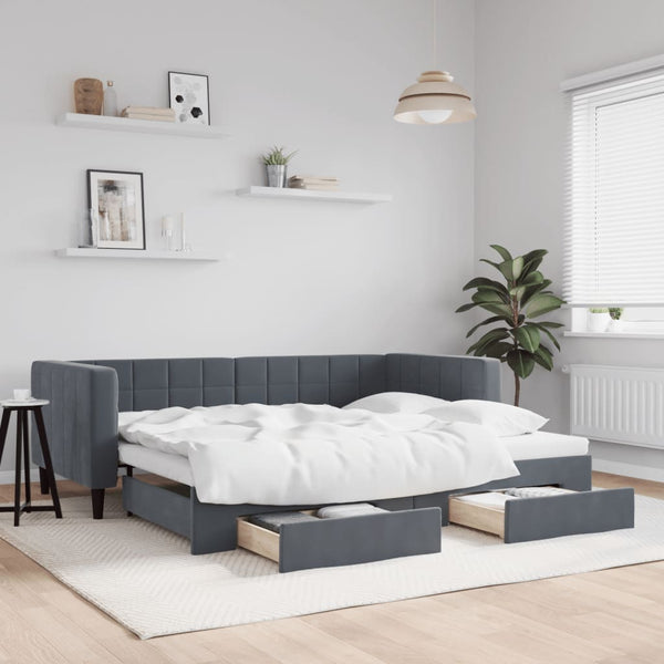 Slaapbank Onderschuifbed En Lades Fluweel