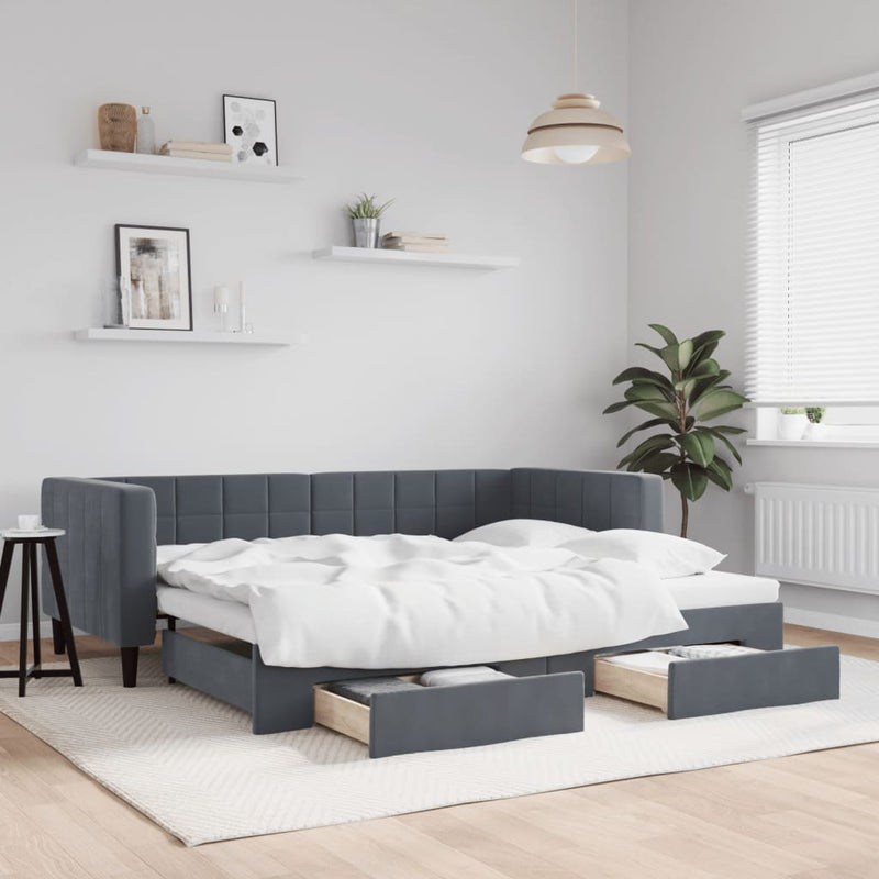 Slaapbank Onderschuifbed En Lades Fluweel