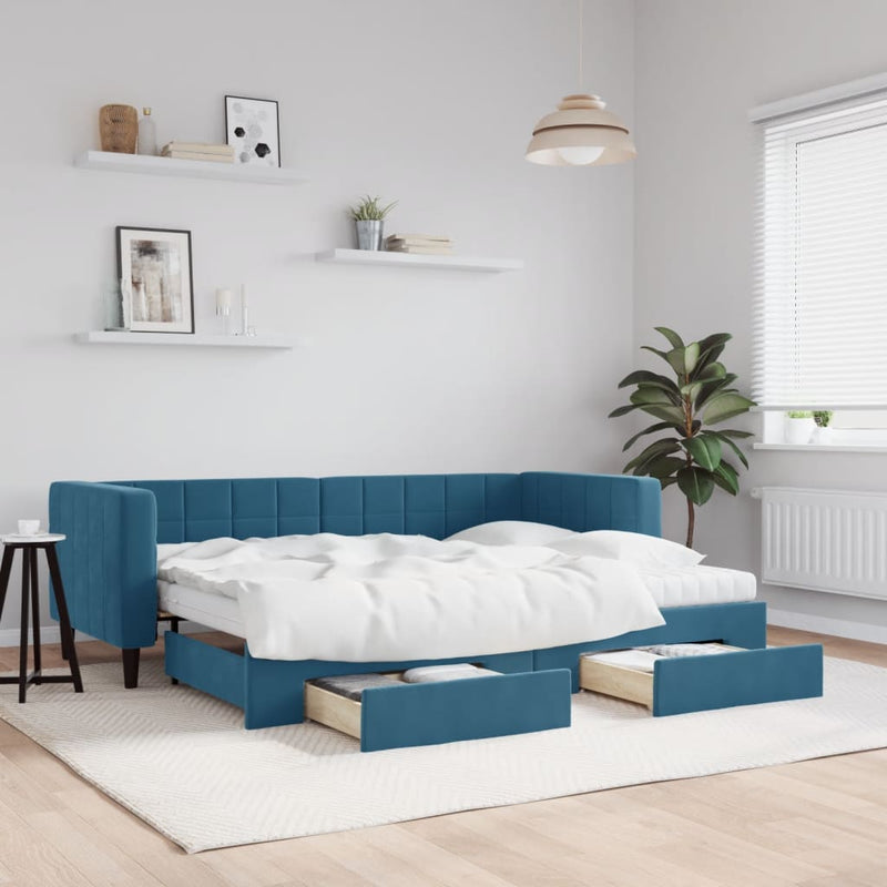 Slaapbank Onderschuifbed En Lades Fluweel