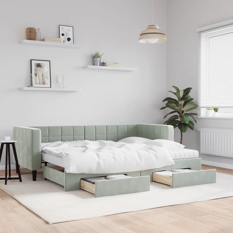 Slaapbank Onderschuifbed En Lades Fluweel