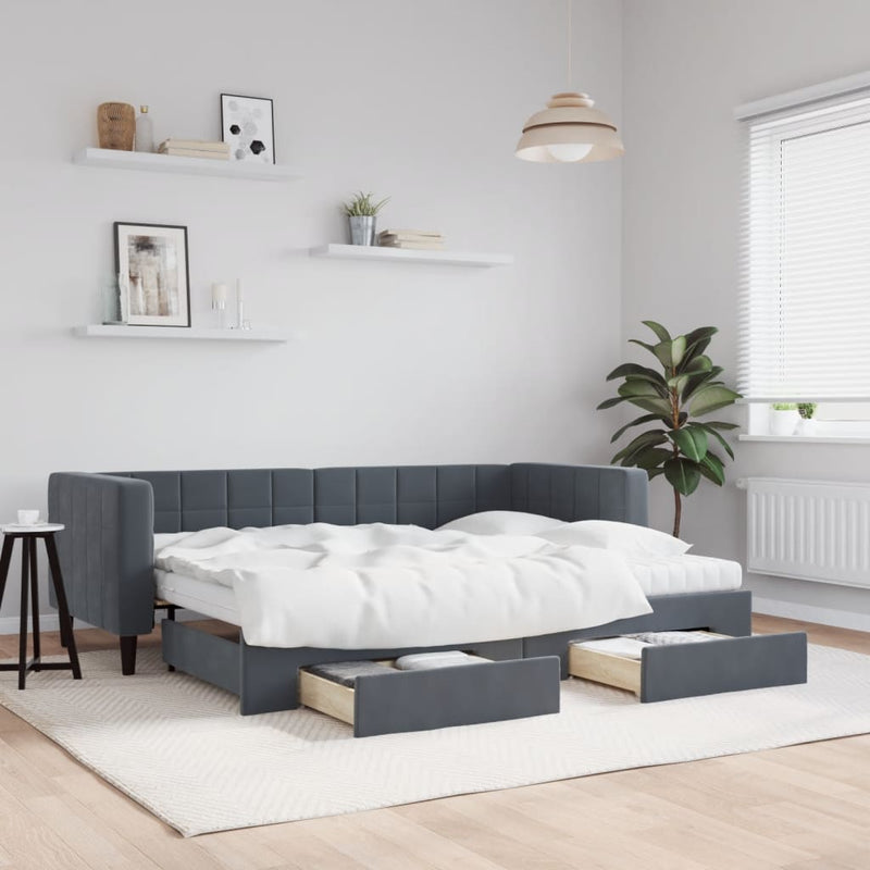 Slaapbank Onderschuifbed En Lades Fluweel
