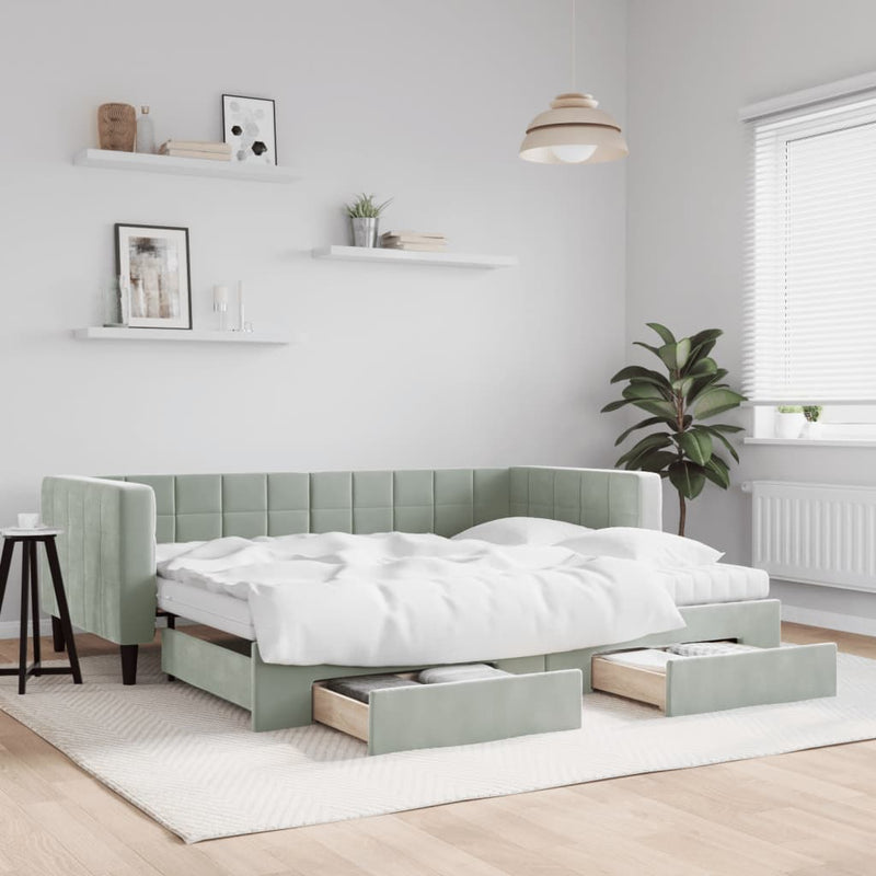 Slaapbank Onderschuifbed En Lades Fluweel