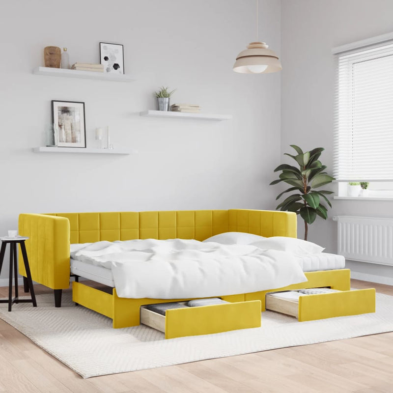 Slaapbank Onderschuifbed En Lades Fluweel