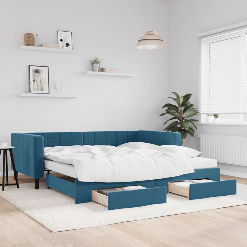 Slaapbank Onderschuifbed En Lades Fluweel