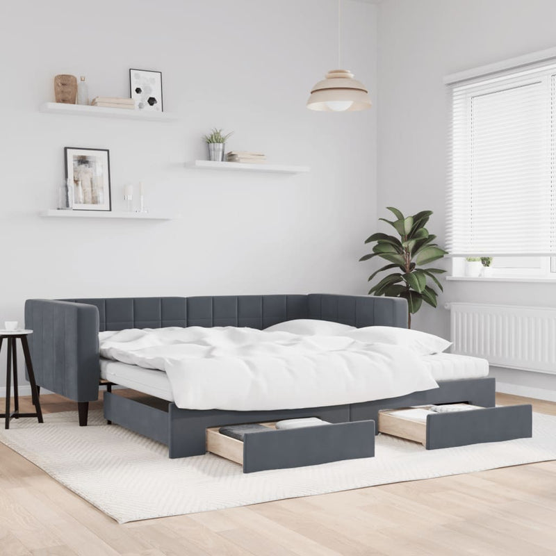 Slaapbank Onderschuifbed En Lades Fluweel