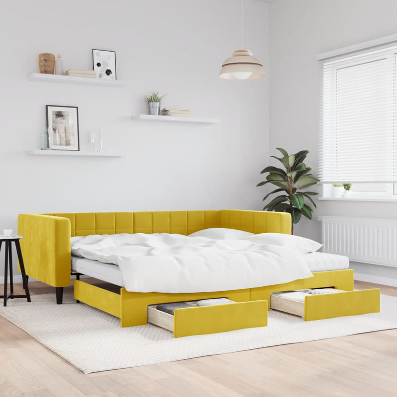 Slaapbank Onderschuifbed En Lades Fluweel