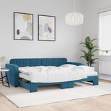 Slaapbank Onderschuifbed Matrassen 90X190Cm Fluweel