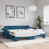 Slaapbank Onderschuifbed Matrassen 90X190Cm Fluweel