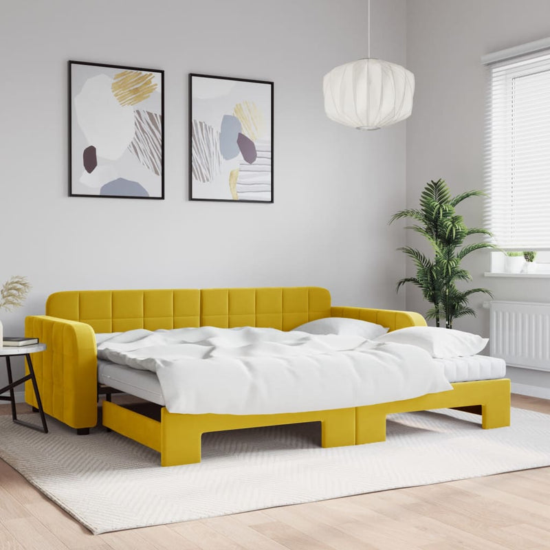Slaapbank Onderschuifbed Matrassen 90X190Cm Fluweel