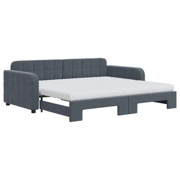 Slaapbank Onderschuifbed Matrassen 90X190Cm Fluweel