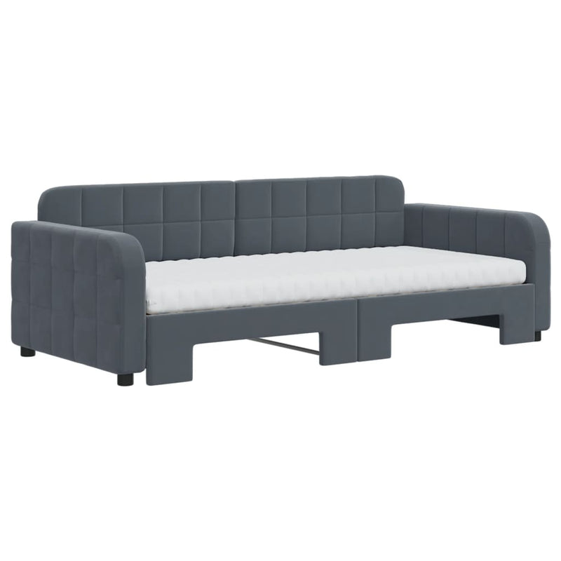 Slaapbank Onderschuifbed Matrassen 90X190Cm Fluweel