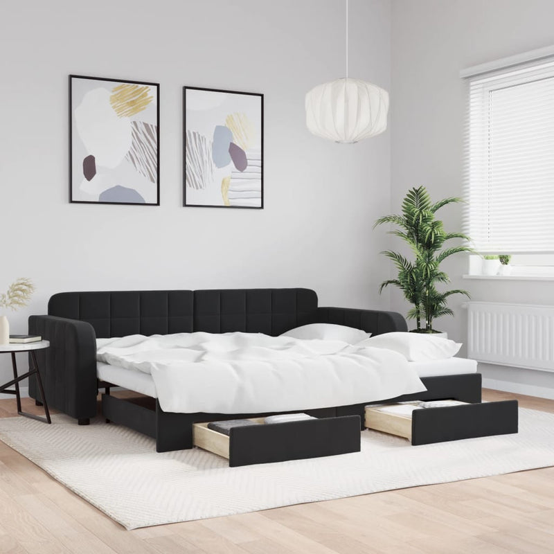 Slaapbank Onderschuifbed En Lades Fluweel