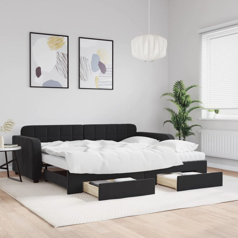 Slaapbank Onderschuifbed En Lades Fluweel
