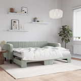 Slaapbank Onderschuifbed Matrassen 90X190Cm Fluweel