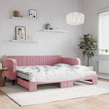 Slaapbank Onderschuifbed Matrassen 90X190Cm Fluweel