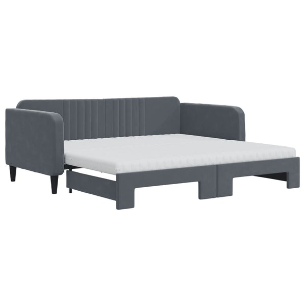 Slaapbank Onderschuifbed Matrassen 90X190Cm Fluweel
