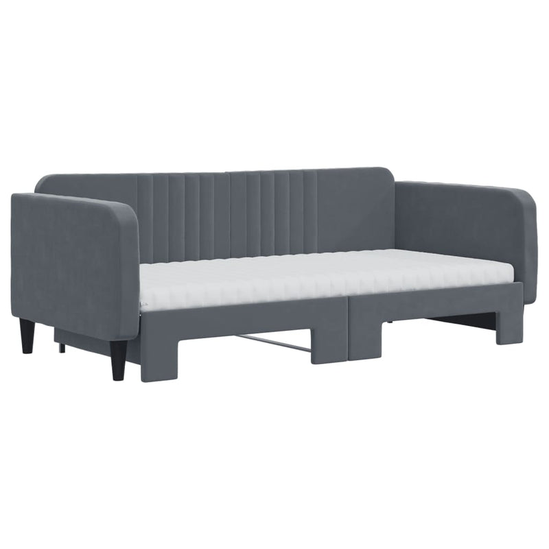 Slaapbank Onderschuifbed Matrassen 90X190Cm Fluweel