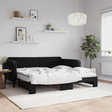 Slaapbank Onderschuifbed Matrassen 90X190Cm Fluweel